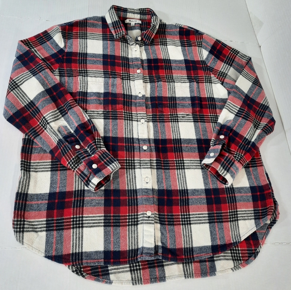 Madewell Oversized Ex-Boyfriend Shirt in Baker Plaid
